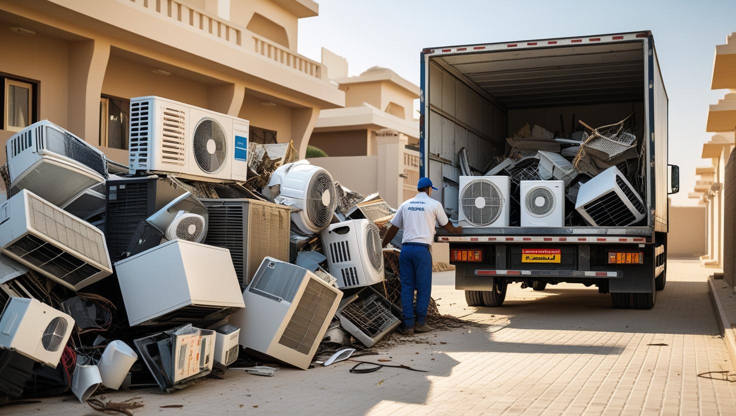 Scrap air conditioner background image - Old AC Buyer